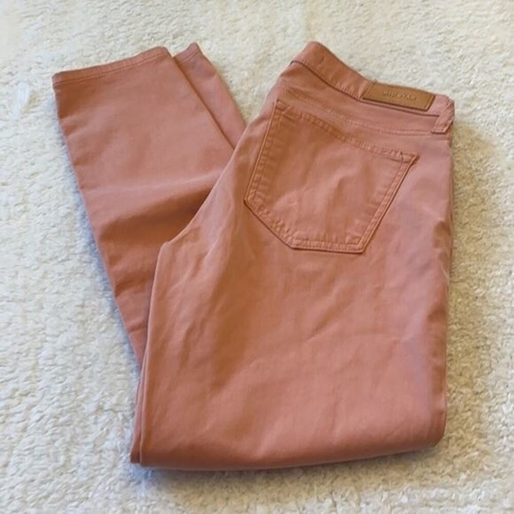 Big Star Jeans Womens 30 Pink orange Cropped Ankle Twill Casual Stretch Midrise